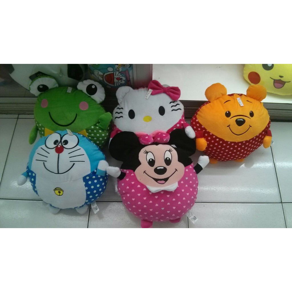 Bantal Karakter Tokoh Kartun Disney Dkk Bentuk Bulat Polkadot SNI Mpuk Shopee Indonesia