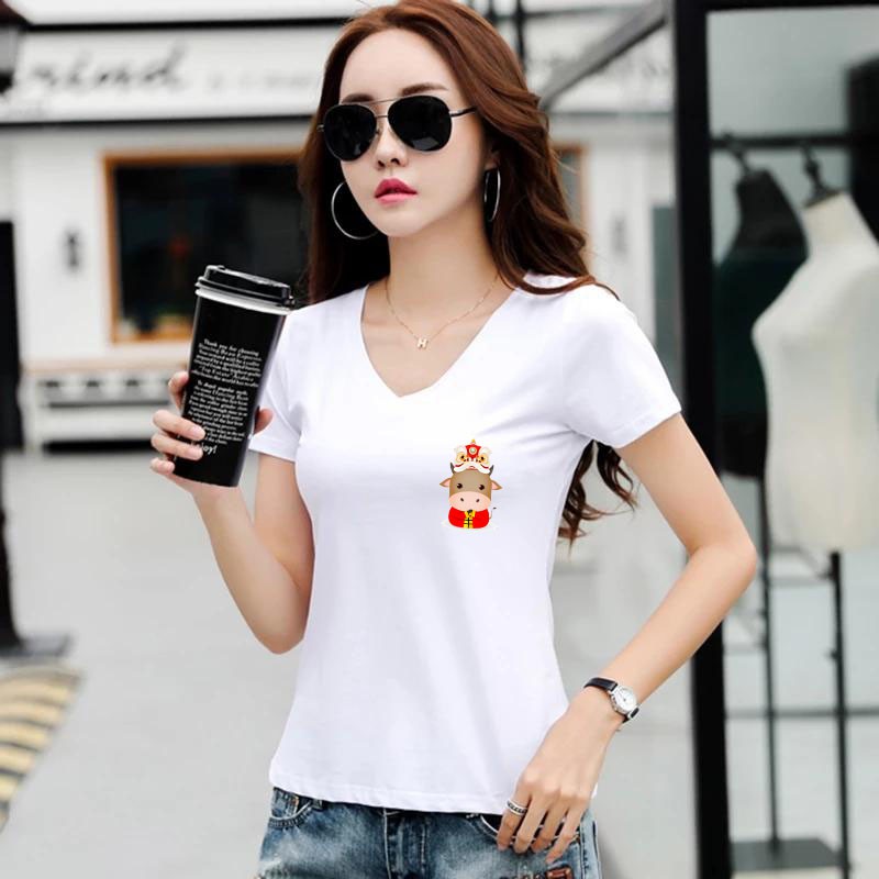 YOURSTYLE1119 - KAOS IMLEK/ KAOS WANITA VNECK BARONGSAI COW/ KAOS TERLARIS / KAOS VNECK