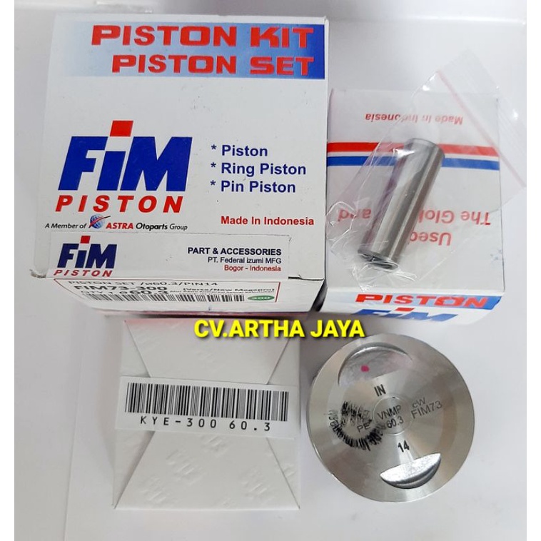 PISTON KIT FIM FIM73 HONDA CRF 150 / VERZA 150 / NEW MEGA PRO 150 / MEGA PRO MONOSHOCK 150 ( 57,3 / 57,8 / 58,3 / 58,8 / 59,3 / 59,8 / 60,3 ) ( STD / 050 / 100 / 150 / 200 / 250 / 300 ) ( PEN 14 / PIN 14 )-3