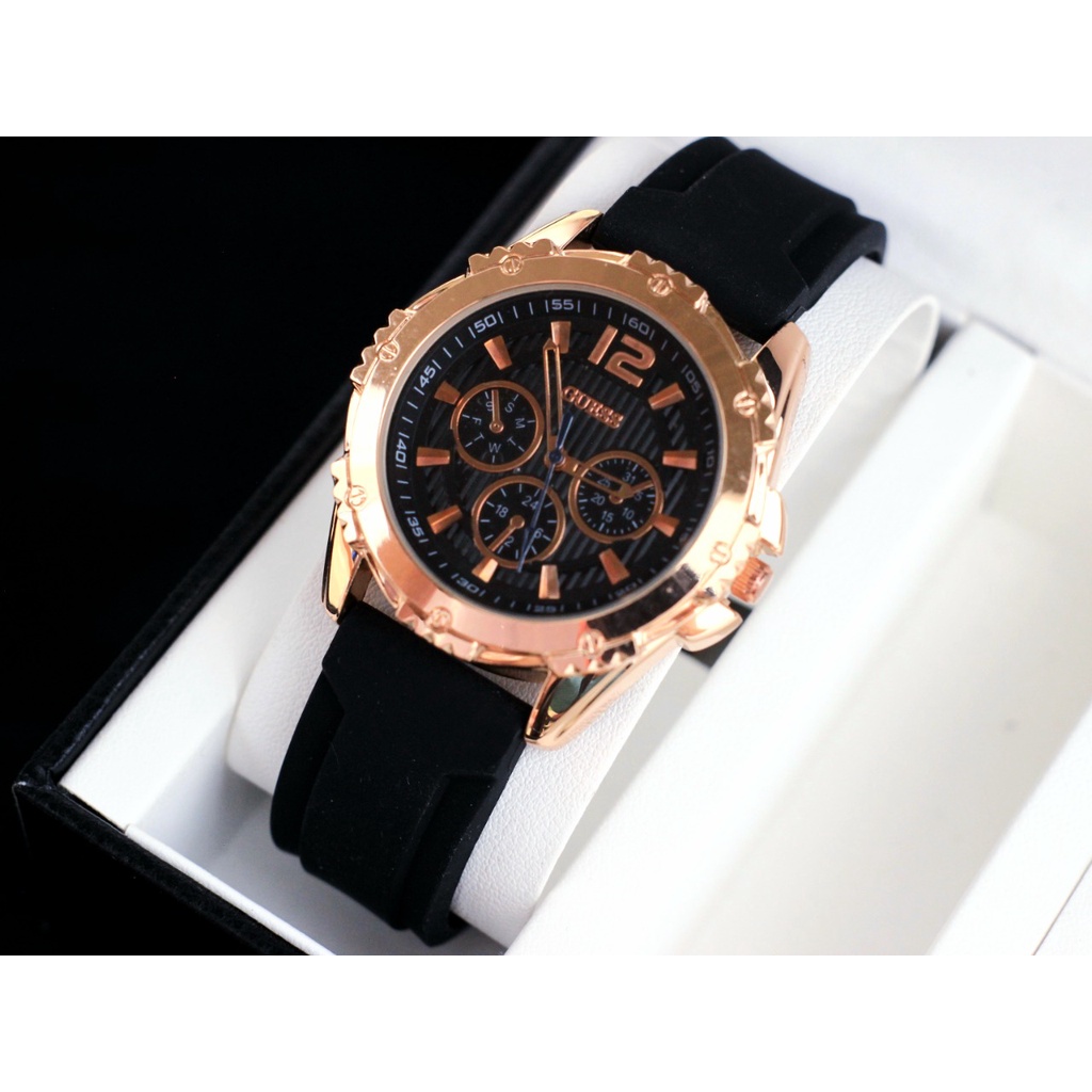 Grosiran Jam Tangan Wanita Guess 1840KI Analog Strap Rubber Tanggal Aktif Chrono Off Free Box Jam Tangan (COD)