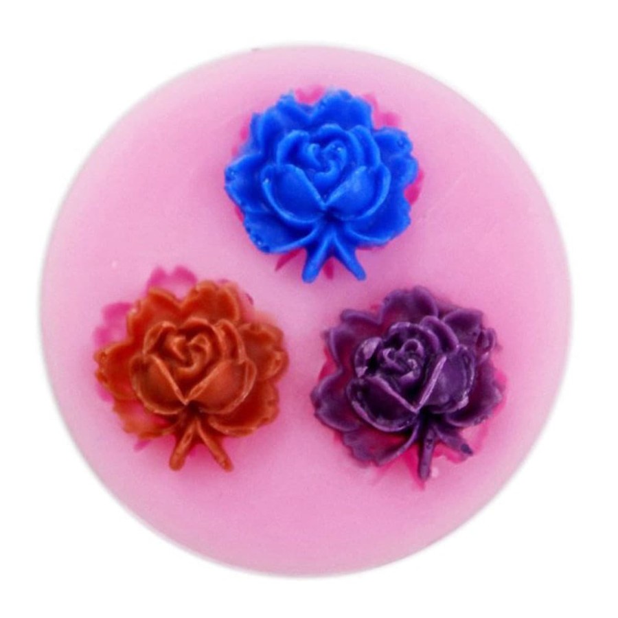 3D Silicon Mold Fondant Cake Decoration - Three Peony Flower