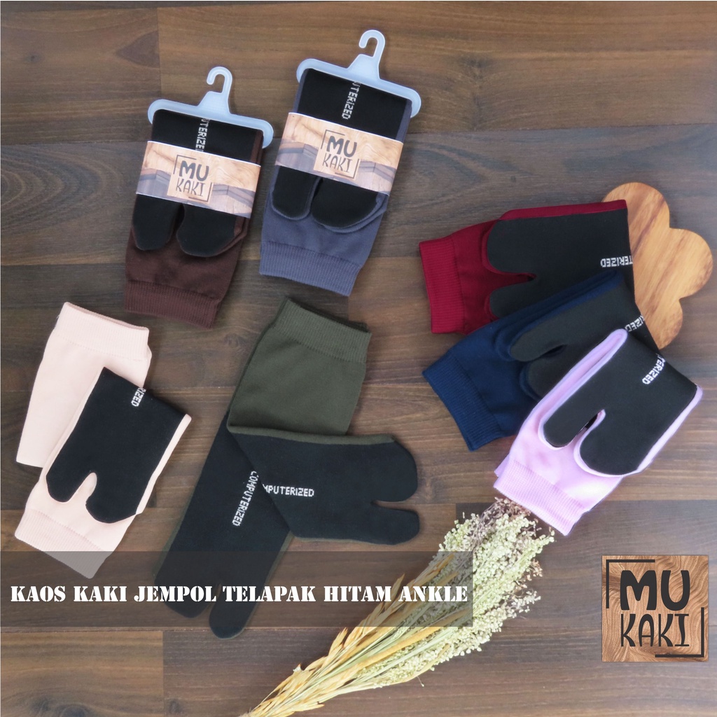 Kaos Kaki Telapak Hitam Dewasa Angkel Mukaki