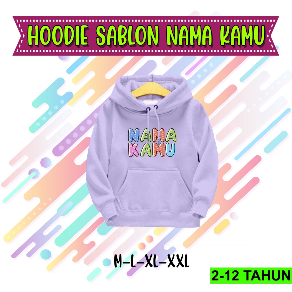 Hoodie Anak Custom Nama Jaket Anak Usia 2 - 12 Tahun Sweeter Cewek Cowok terbaru Switer Request Nama Laki Laki Perempuan