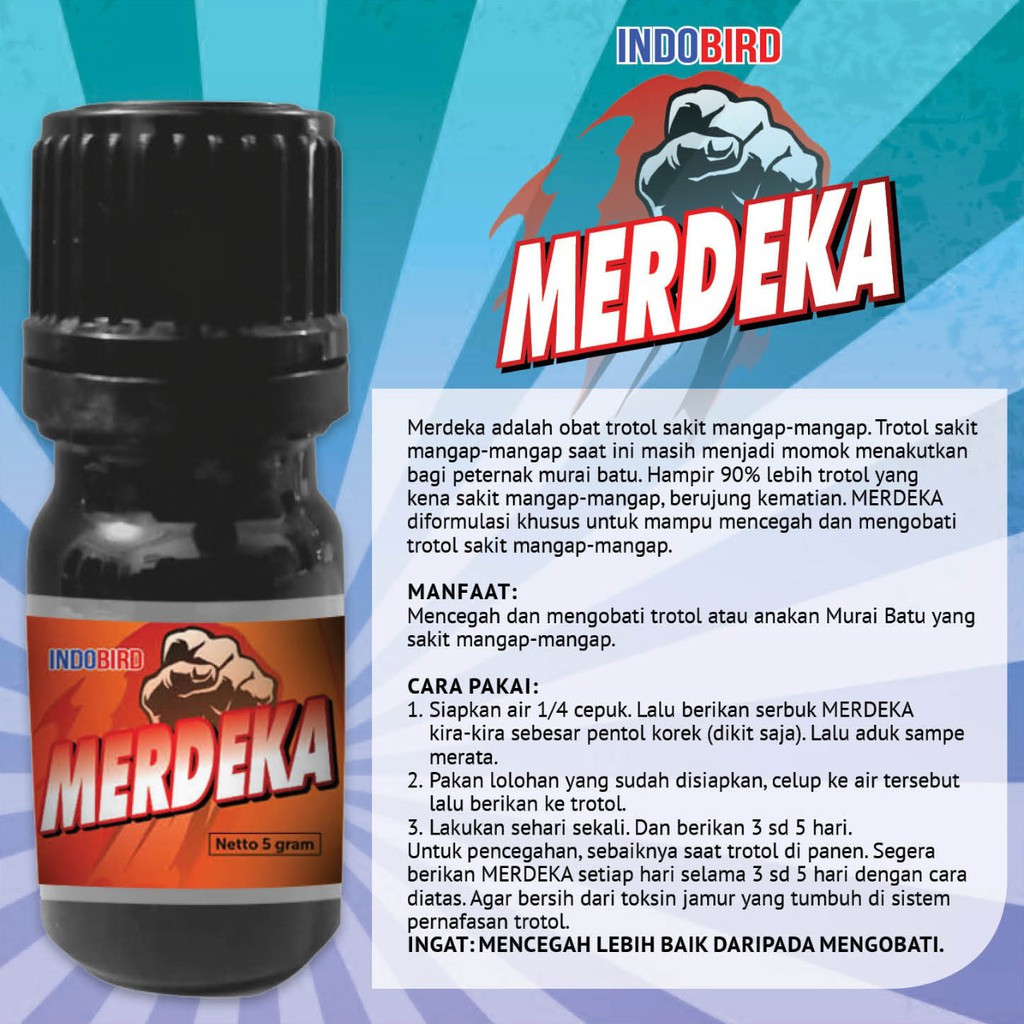 MERDEKA Obat anak burung  murai batu atau trotol sakit mngap mangap