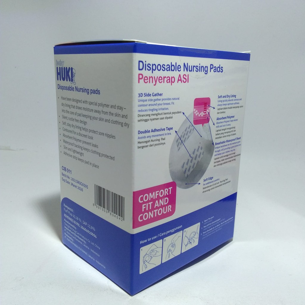 Breast Pad Huki/Penyerap ASI/Pembalut Payudara/Isi 12 Pcs/Nursing Pads