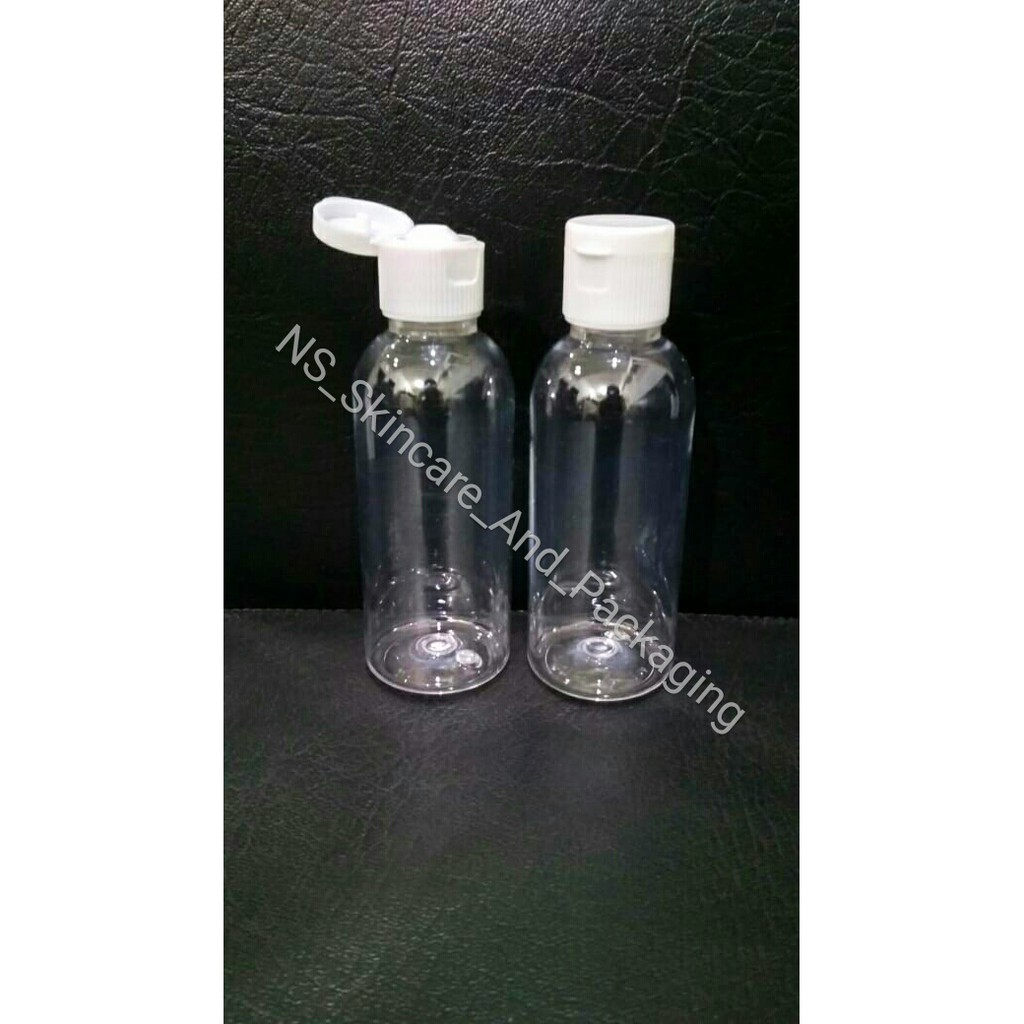 Botol Fliptop 60ml Natural Tutup Putih / Botol sanitizer