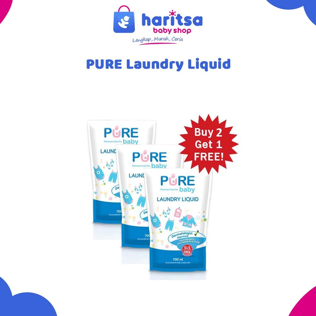 Pure Baby Liquid Laundry 900ml Buy 2 Get 1