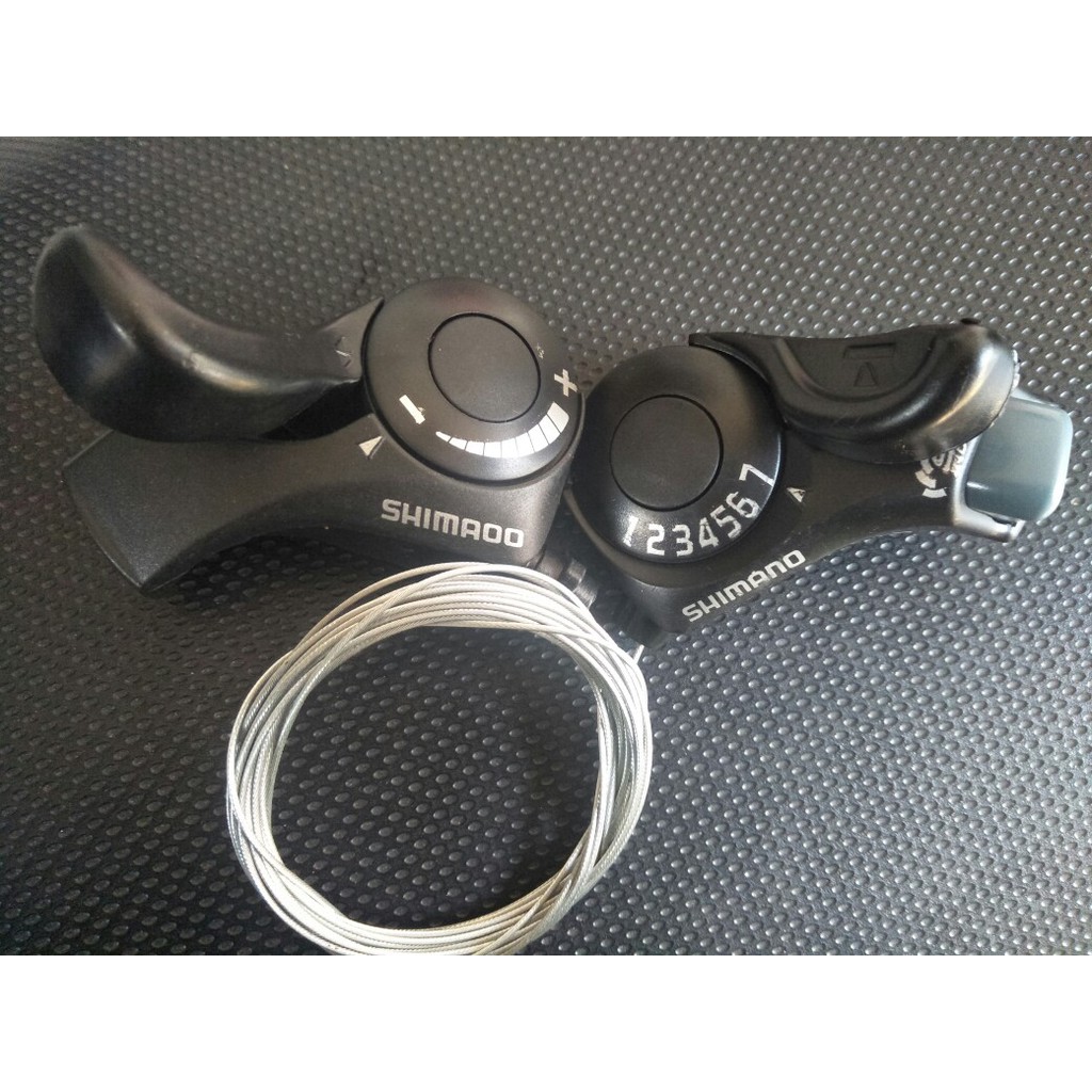 1PASANG THUMB GEAR SHIFTER SHIMANO TUAS GIGI SEPEDA GUNUNG TX30-7 21 SPEED 3 X 7 ASLI SESUAI FOTO