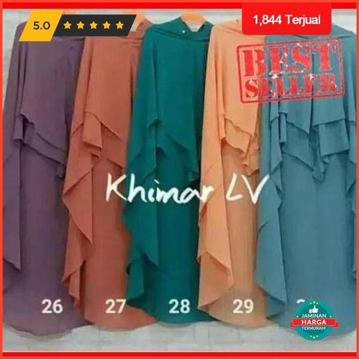 6.6 Khimar Syari Lv Ceruty Babydoll Ultimate - Merah Muda Premium