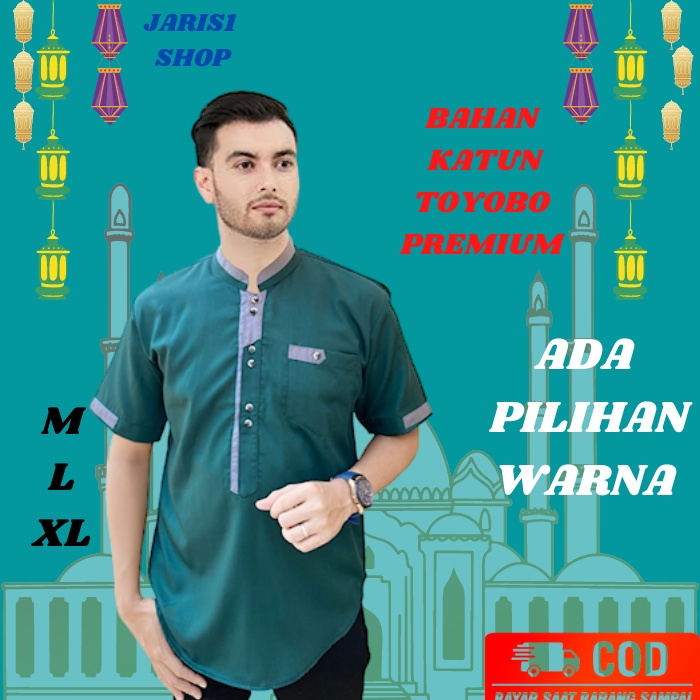 Baju Kokoh Pria Dewasa Koko Orang tua Lengan Pendek Original Putih Polos Keren Kurta Premium Sholat 