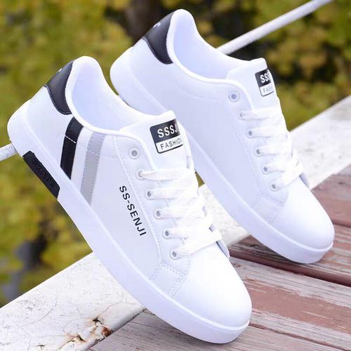 Zhira SEPATU SNEAKERS HITAM PUTIH PRIA SS SENJI|Spatu|swepatu|Sepatu full white|Sepatu Sneakers Remaja Pria|Snakers Snikers Cowok Cowok Dewasa|Sepatu Model Sporty Men Fashion