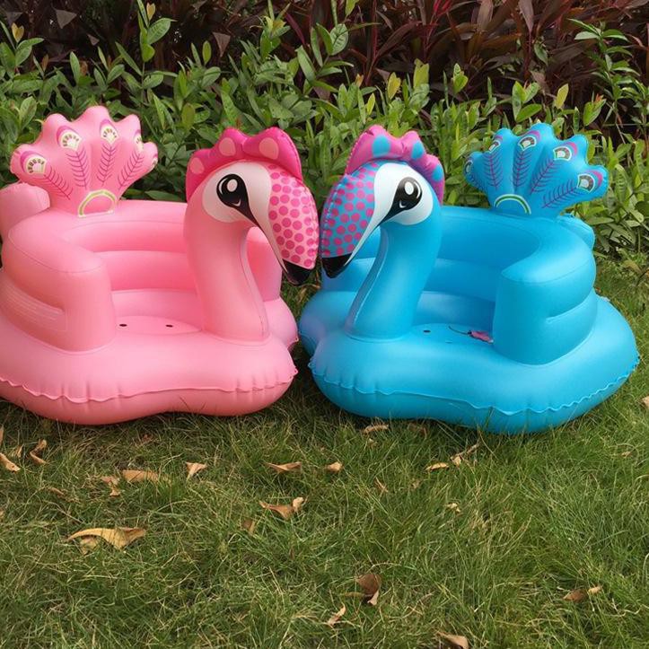 ♦ Sofa Tiup Kursi Pompa Merak Tempat Duduk Bayi Balon Infant Seat ✥