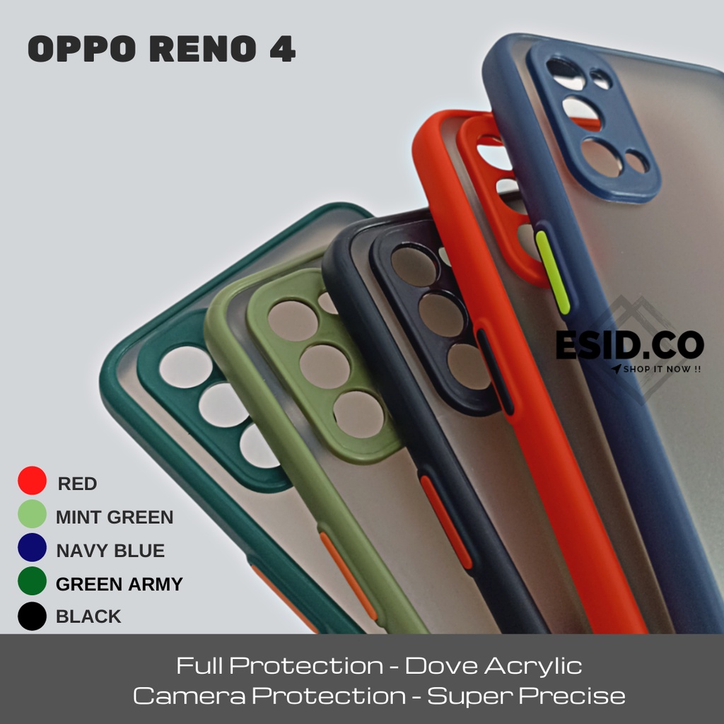 Case Oppo Reno 4 Camera Protection Frosted Acrylic Dove Matte