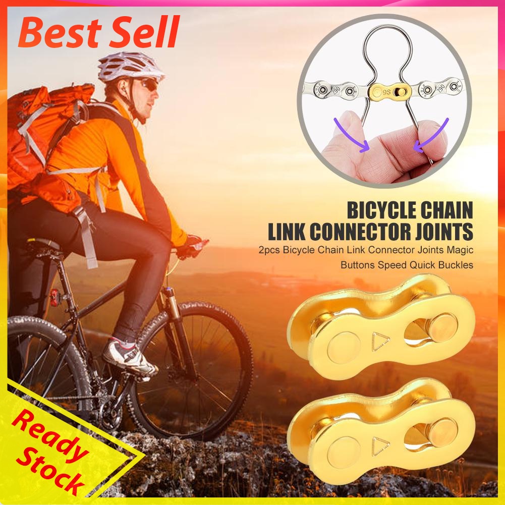 2pcs Bicycle Chain Link Connector Joints Magic Buttons Speed Quick Buckles