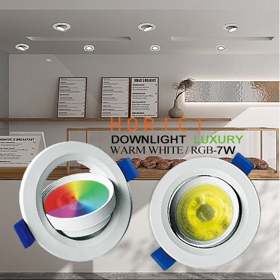 MEREK HORICI ASLI DOWNLIGHT/ CEILING 7W LAMPU CEILING , LAMPU CEILING RGB DAN WW, RGB WARNA WARNI