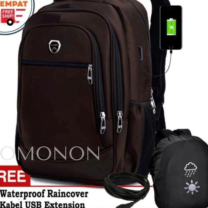 Penjualan Terbanyak.. Tas Polo Power Tas Ransel Asli USB Tas Kantor Pria Tas Ransel Laptop USB - Tas