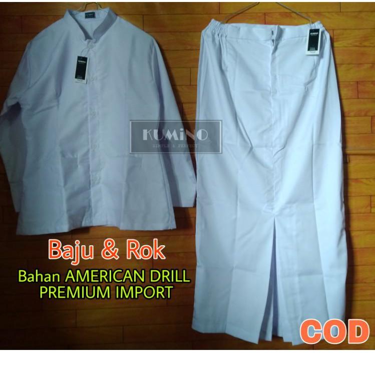 176 Setelan Rok Putih Setelan Seragam Perawat Putih Rok Span Seragam Dinas Wanita Putih Rok Span Put