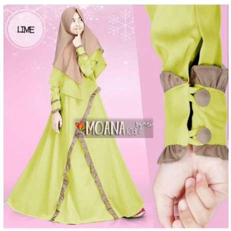 MOANA SET SYARI KIDS Baju Gamis Syari Anak Muslimah Model Terbaru 2022 Baju Anak Umur 9 10 11 12 tah