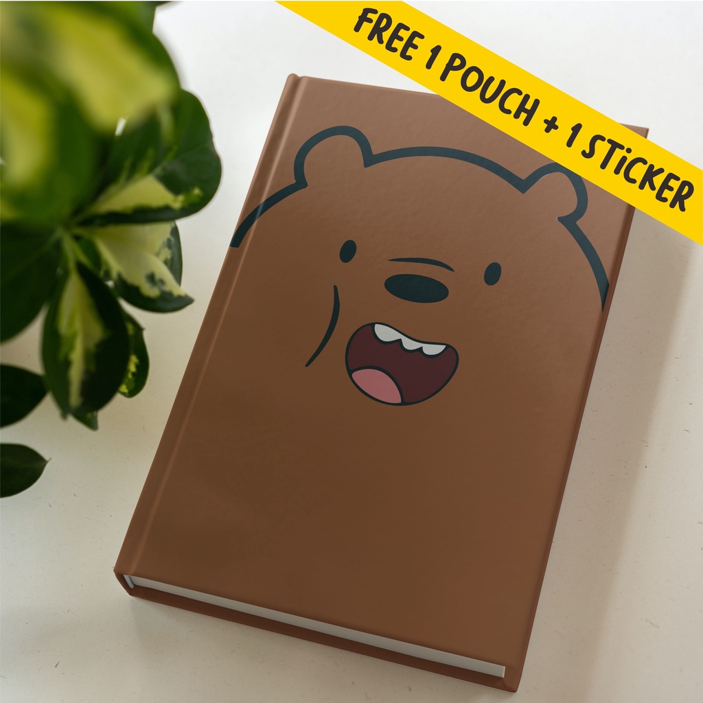 

Buku Catatan Journal Diary Buku Tulis Notebook Agenda, Polos dan dotted We Bare Bear Grizzly