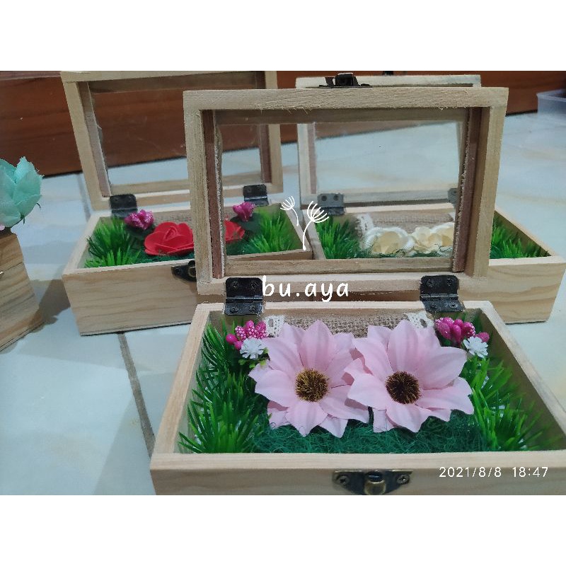 BA045 Ring box mahar murah kotak cincin rustic