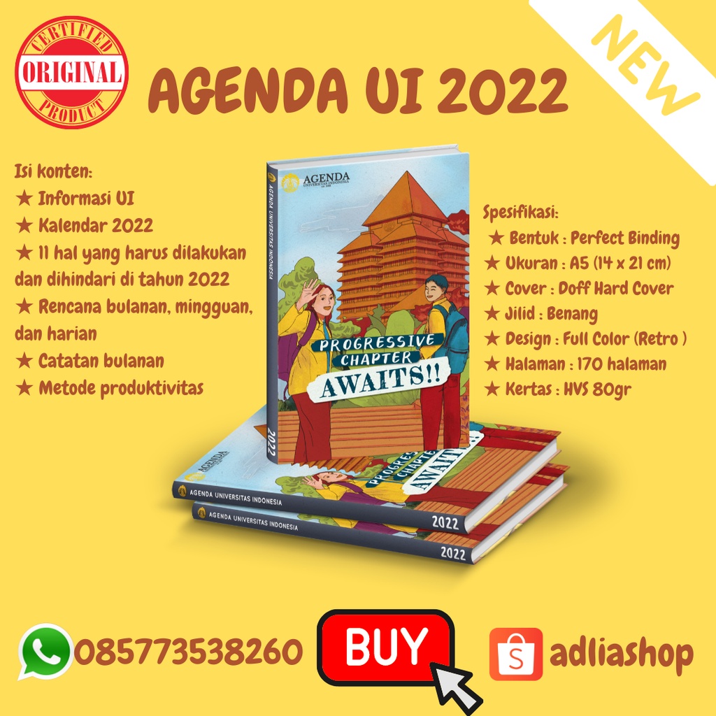 Jual Agenda UI 2022 ORIGINAL (Planner Daily, Weekly, Monthly) / Buku ...