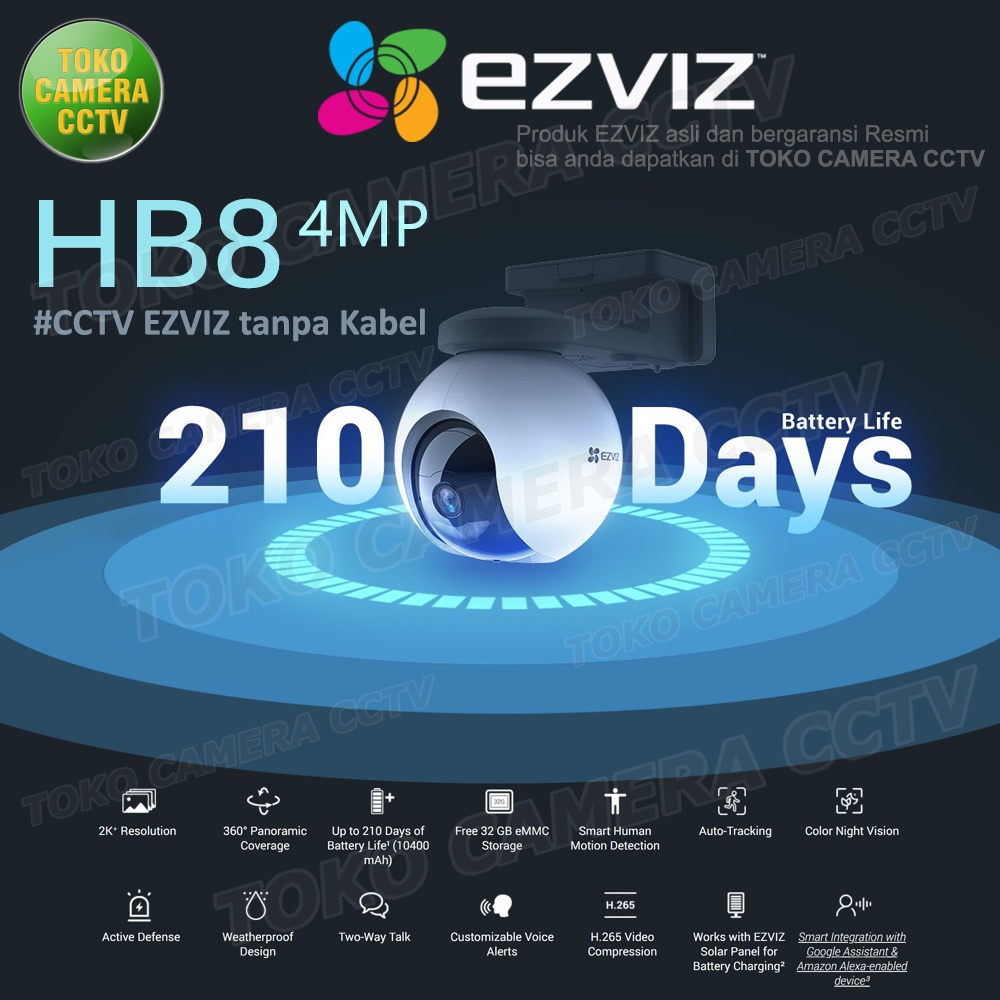 EZVIZ HB8 KAMERA CCTV WIFI WIRELESS IP CAMERA BATERAI TANPA KABEL