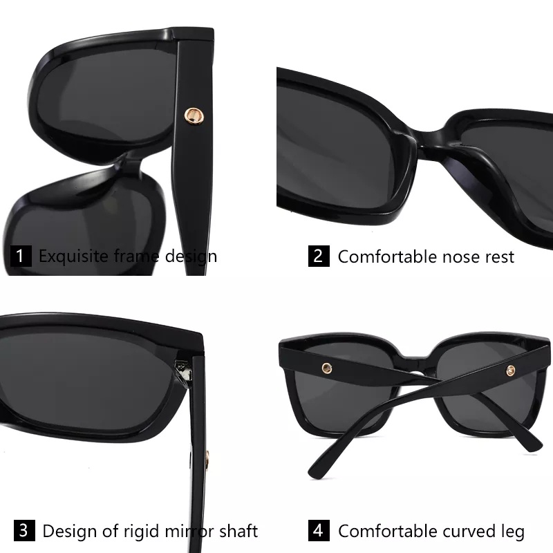 (GS) Kacamata Anti Sinar UV Sunglasses Hitam Gaya Korea