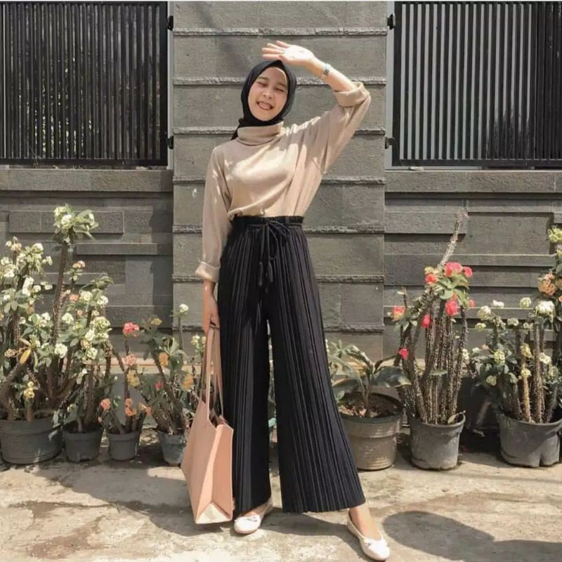 CELANA KULOT TALI LONCENG/ CELANA PLISKET/ FASHION WANITA