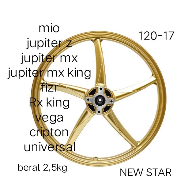 Velg racing VND NEW STAR copy RCB ukuran 120-17 mio jupiter z jupiter mx jupiter mx king