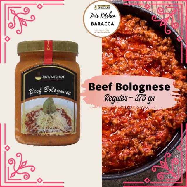 

Beef Bolognese 375gr Tins Kitchen Siap Santap Isi Daging Home Made Non MSG Non Pengawet - Reguler