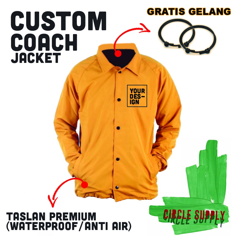 Coach jacket custom sablon suka suka windbreaker