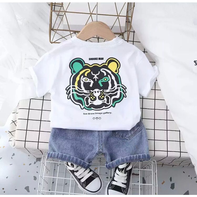 SETELAN BAJU &amp; JEANS BAYI ANAK (UNISEX) MOTIF KENZIO TIGER USIA 1-5 TAHUN BAHAN KATUN PREMIUM LEMBUT TERBARU TERLARIS/ SETELAN BAJU &amp; JEANS BAYI ANAK LAKI-LAKI/ SETELAN BAJU &amp; JEANS BAYI ANAK PEREMPUAN/ SETELAN BAJU &amp; JEANS BAYI ANAK COWOK