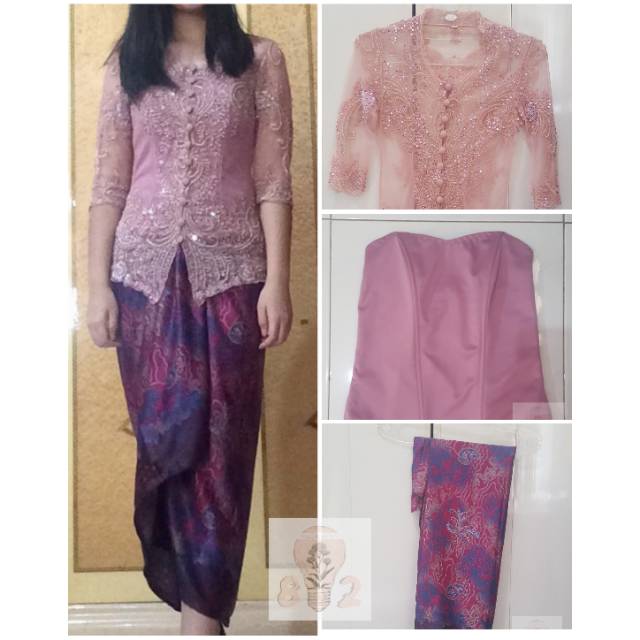 Preloved Kebaya Payet Modern Warna Pink untuk Wisuda