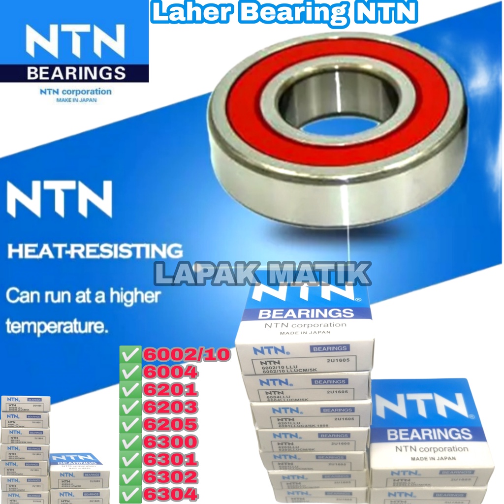 Laher Bearing NTN 6201 6300 6301 6203 6004 6205 6304 6302 6002/10 SETARA ORI