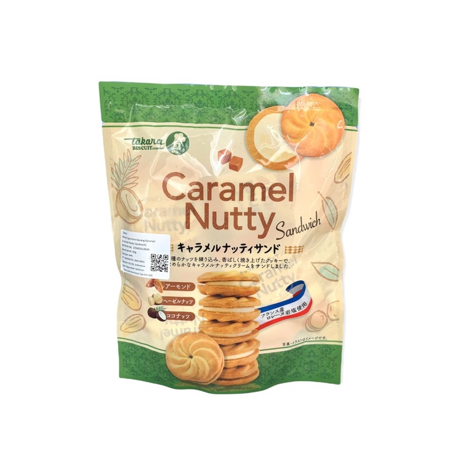 

Takara Caramel Nutty Sandwich Biscuit 82gr. biskuit lapis jepang