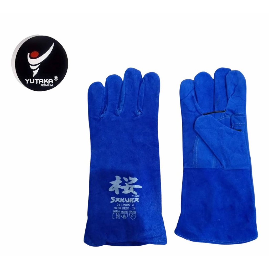 Sarung Tangan Las Sakura 14 Inch biru