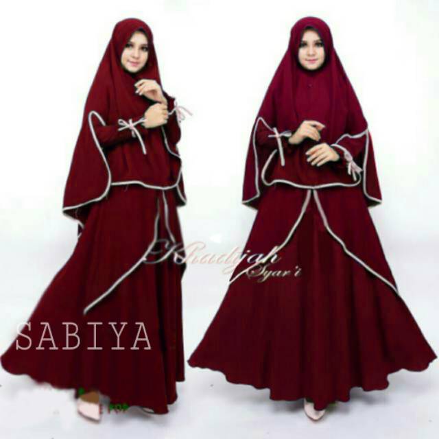 GAMIS MUSLIM SABIYA SYARI HITAM + DAPAT HIJAB | DRESS WANITA | GAMIS MUSLIMAH | FASHION MUSLIM