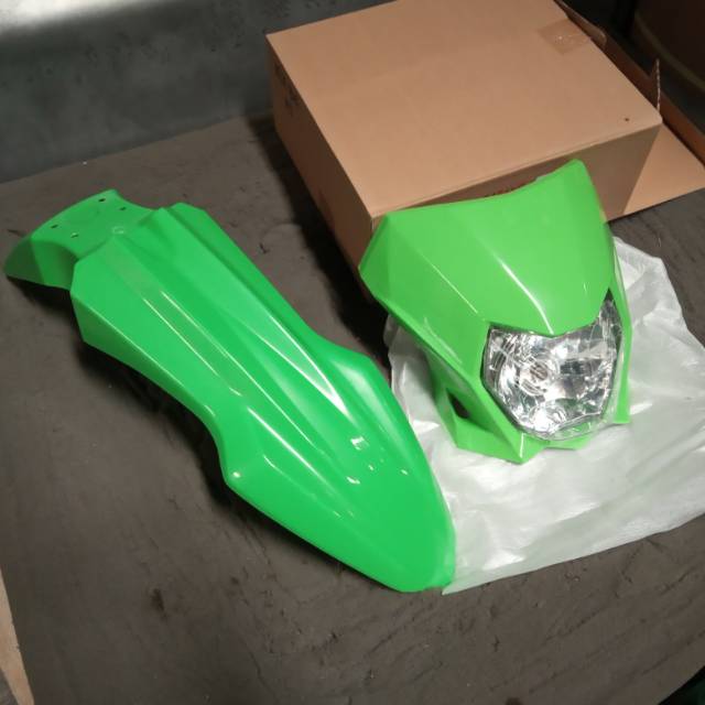 Spakbor depan klx bf slebor depan klx 150 bf batok lampu depan klx bf reflektor supermoto