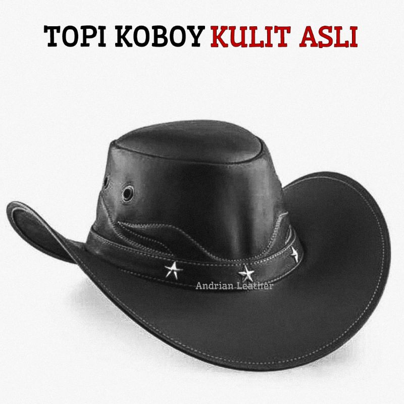 Topi Koboy - Topi Zorro - Topi Cowboy Original Kulit Sapi Asli