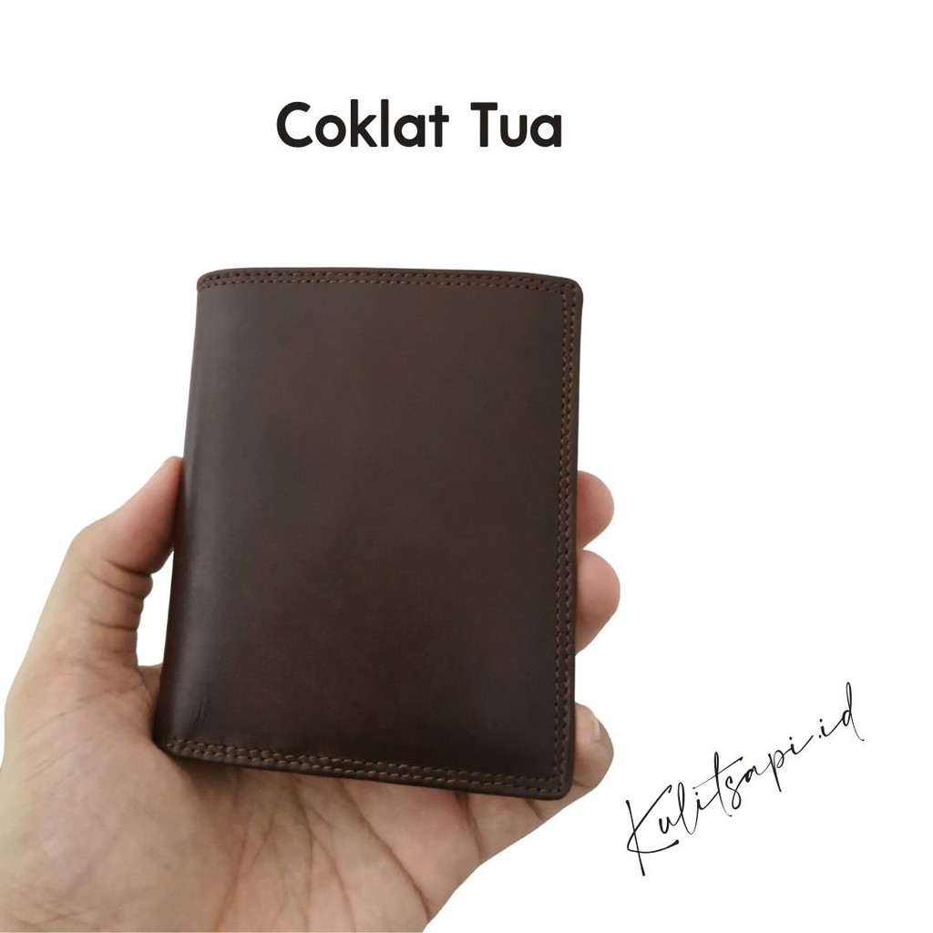 Dompet kulit asli pria Full Kulit Berdiri Custom grafir nama