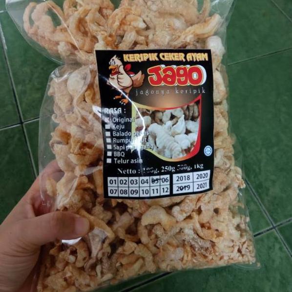 

10.10 Brands Festival Keripik ceker ayam original 250 gr kripik snack keto kerupuk ketogenic cakar chicken feet gas !!