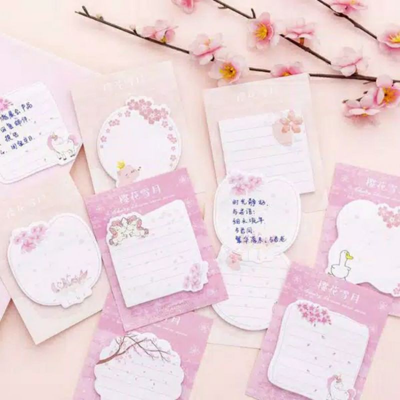 

[LOVATO.CO] 1 PCS STICKY NOTES SAKURA SNOWMOON CUTE