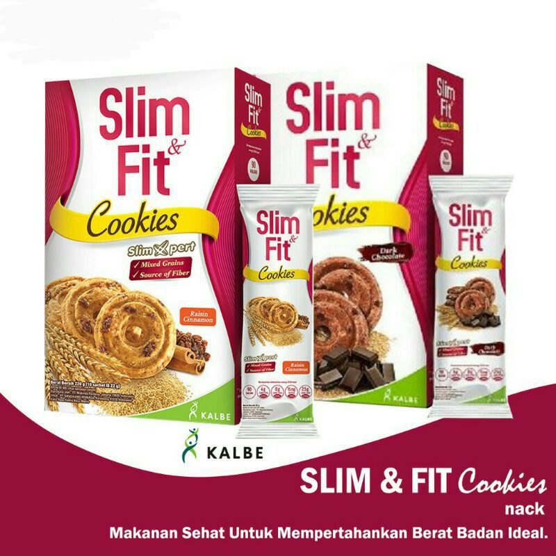 

Slimfit slim & fit Slim and Fit cookies dark chocolate raisin cinamon DIET (10x22 gram) Best