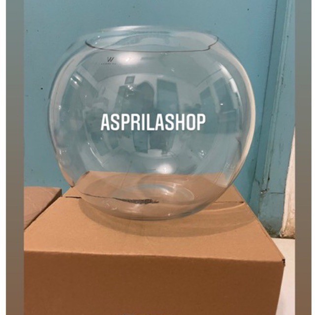[ EKSPEDISI ] Aquarium 3,5 liter 4 liter bulat kaca unik bubble ikan hias best seller bola kaca ruma