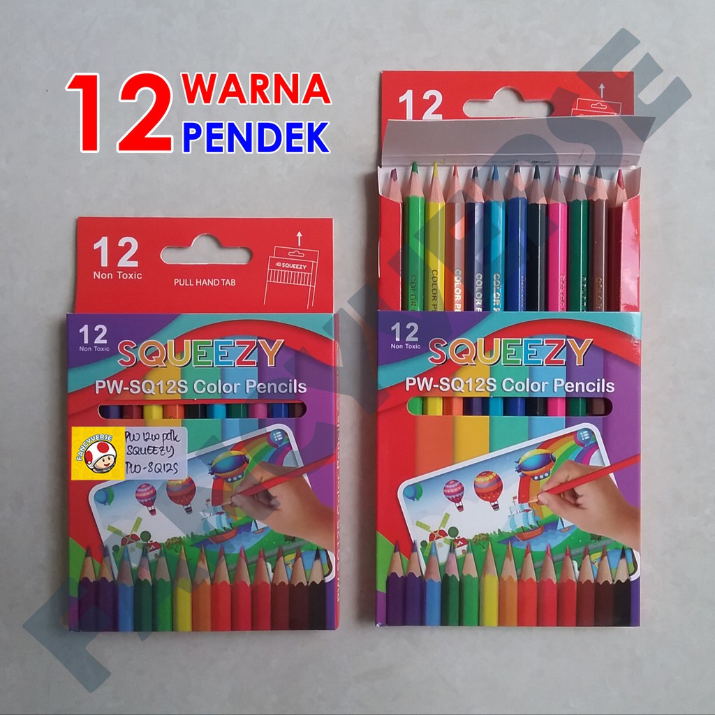 

Color Pencil 12 Warna Pendek PW-SQ12S / Pensil Warna