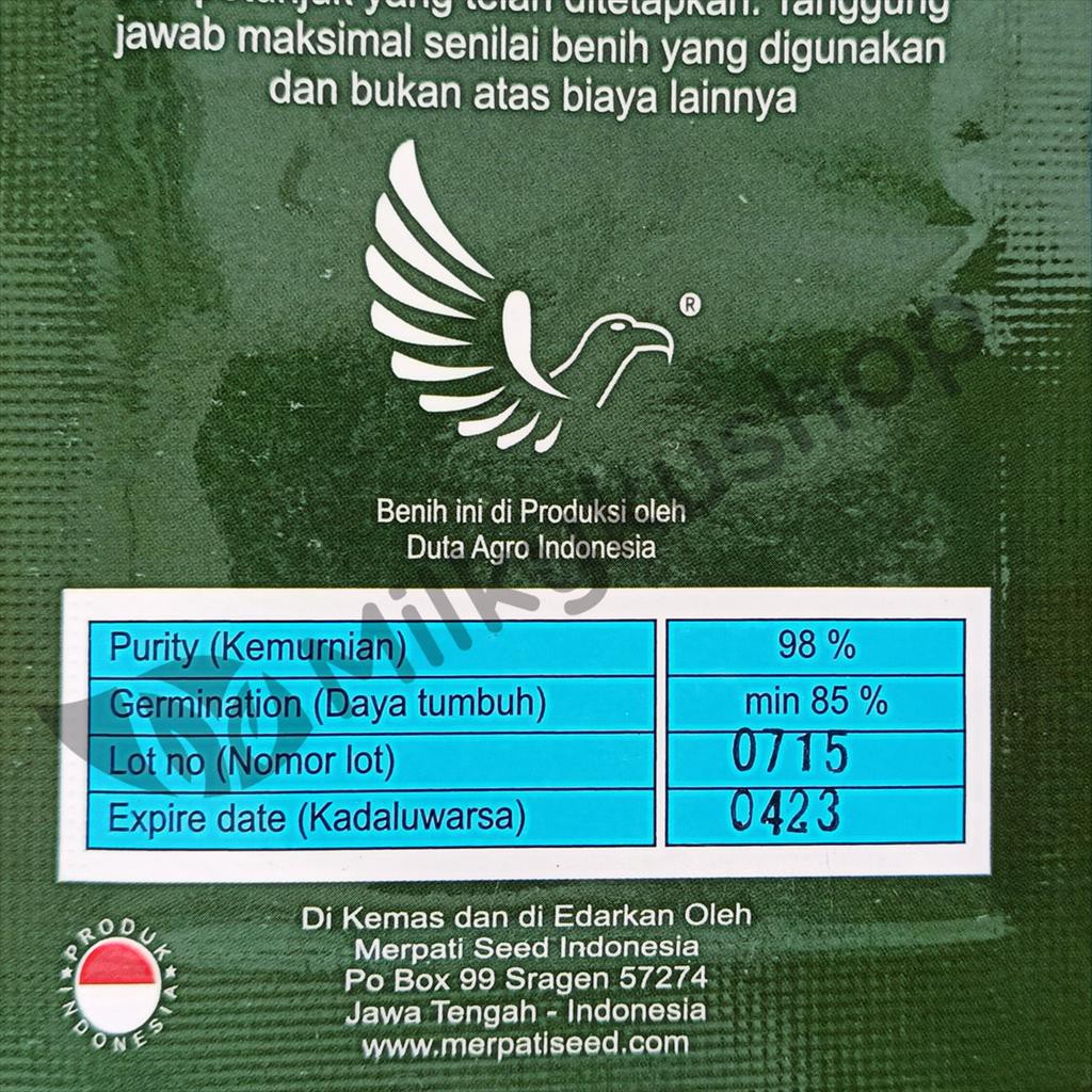 BENIH MERPATI SEED LORRY BAYAM 10000 BIJI SACHET KEMASAN PABRIK