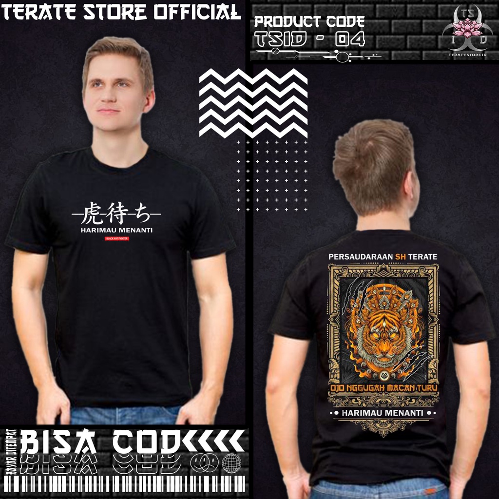 KAOS PSHT HARIMAU MENANTI STYLE JAPANESE CULTURE (KODE TSID-4), (BISA COD) BAHAN DISTRO TERLARIS