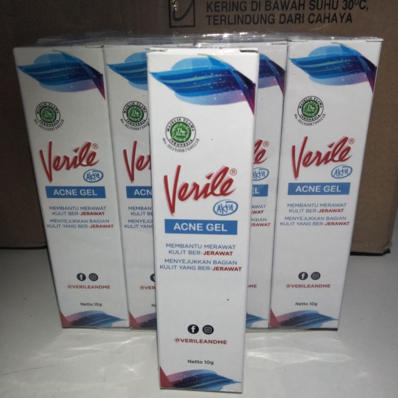 Verile Acne Gel 10gr membantu merawat kulit berjerawat/verile