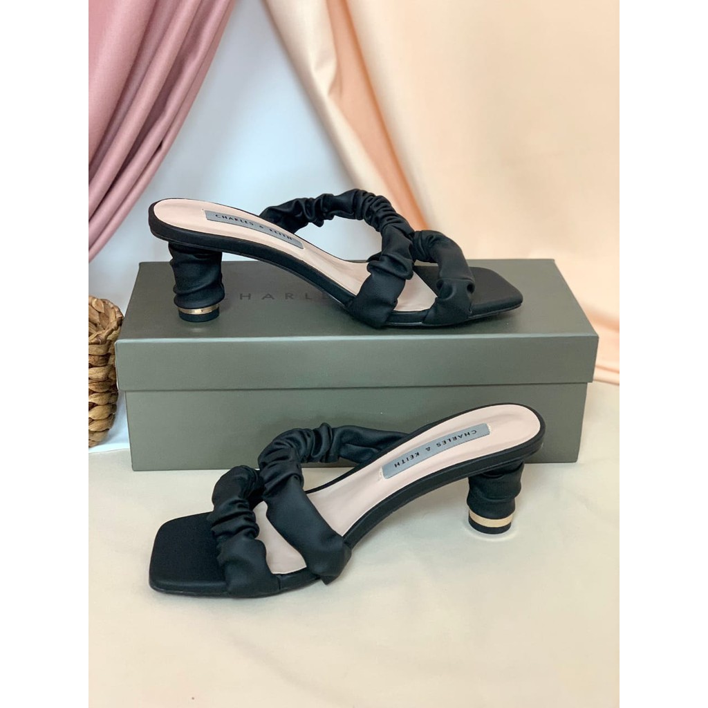 [7.7 Boombastis Sale⚡] - SANDAL WANITA CKS459 RUCHED STRAP MULES PREMIUM IMPORT