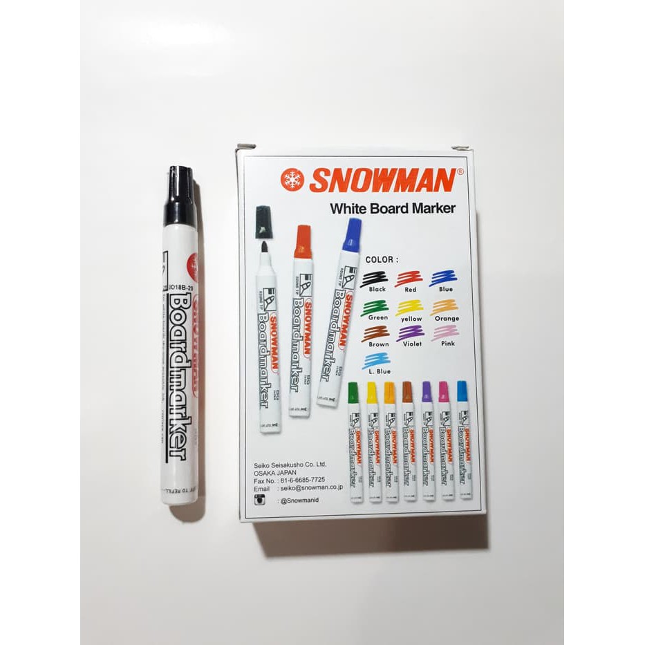 Spidol Snowman WhiteBoard Maker BG 12/box